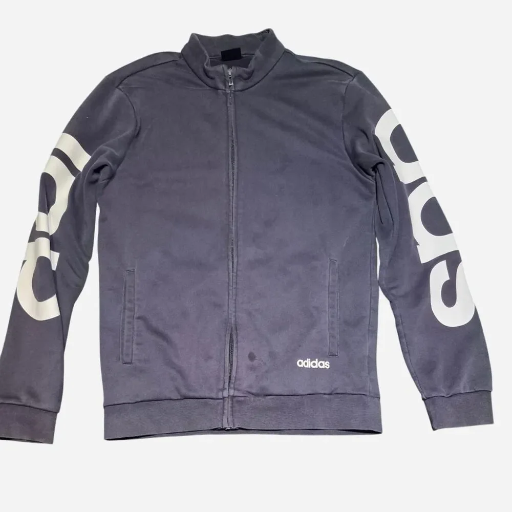 Adidas Men's Navy and White Jacket Size M